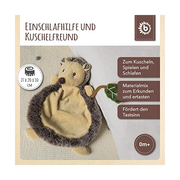 Bieco Schmusetuch Igel | ab 0m+ ca. 27 cm | Schnuffeltuch | Schmusetuch Baby | Kuscheltier Baby | Schnuffeltuch Baby… – Bild 3