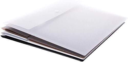 Miniatura 3 de AKOAK Carpetas de archivos impermeables de plástico PP (con botón a presión), soporte grueso para archivos A4 o papel tamaño carta en la oficina y