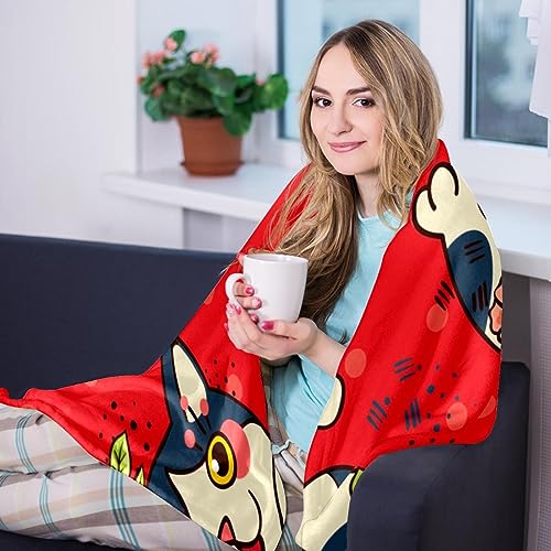 Plaid Maneki Neko d'exception : couverture douce lit et canapé 150x100 cm - 8