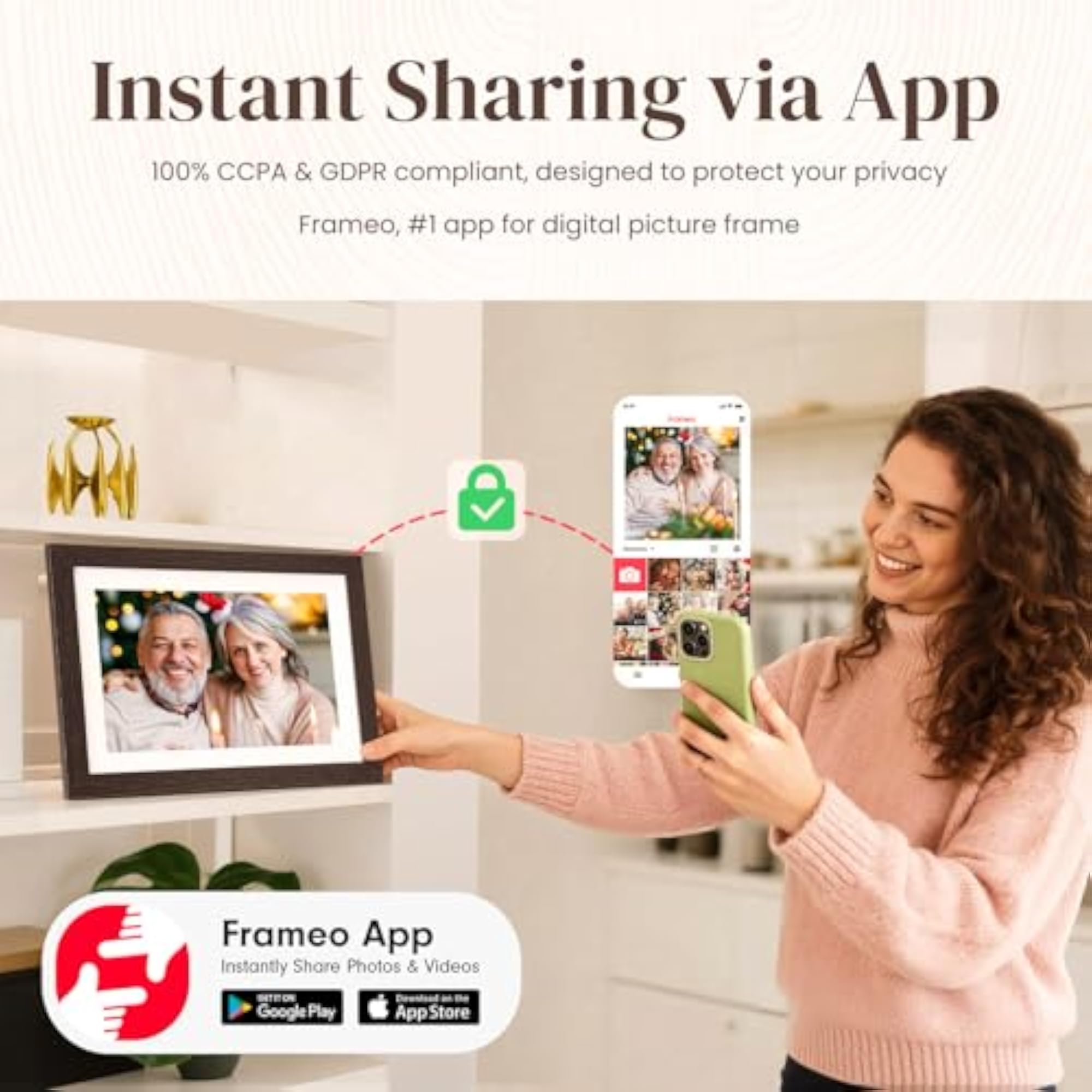 10.1'' Frameo Digital Picture Frame, WiFi Photo Display