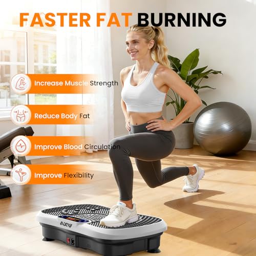 Image of AXV Vibration Plate Fitness Platform Exercise Machine Vibrating Shaking Full Body Shaker Workout Vibrate Stand Shake Board Sport for Weight Loss Fat Burner for Gym Home Office