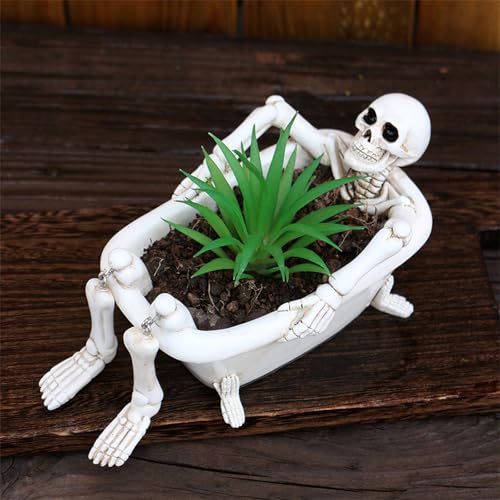 Pot de fleurs Halloween résine protégeant vos succulentes des chocs