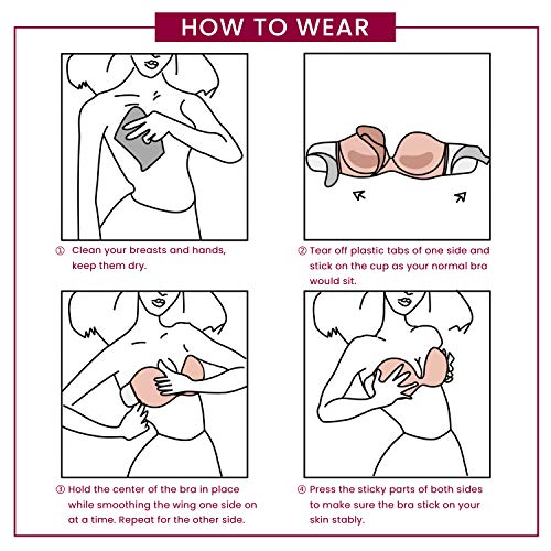 Joateay B07PJXX9XG Women'S Strapless Self Adhesive Bra Reusable Backless Sticky Push Up Bra Invisible thumb #4