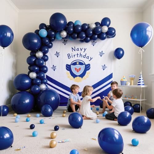 Image of Navy Blue Balloons Latex Party Dark Blue 10 Pack 36 inch Round Navy Balloons for Wedding Graduation Birthday Party Backdrop Decorations