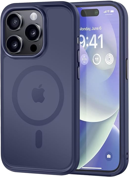 MOCCA Strong Magnetic for iPhone 14 Pro Case, [Compatible with Magsafe][13FT Military Drop Protection] Slim Translucent Matte Shockproof Case for