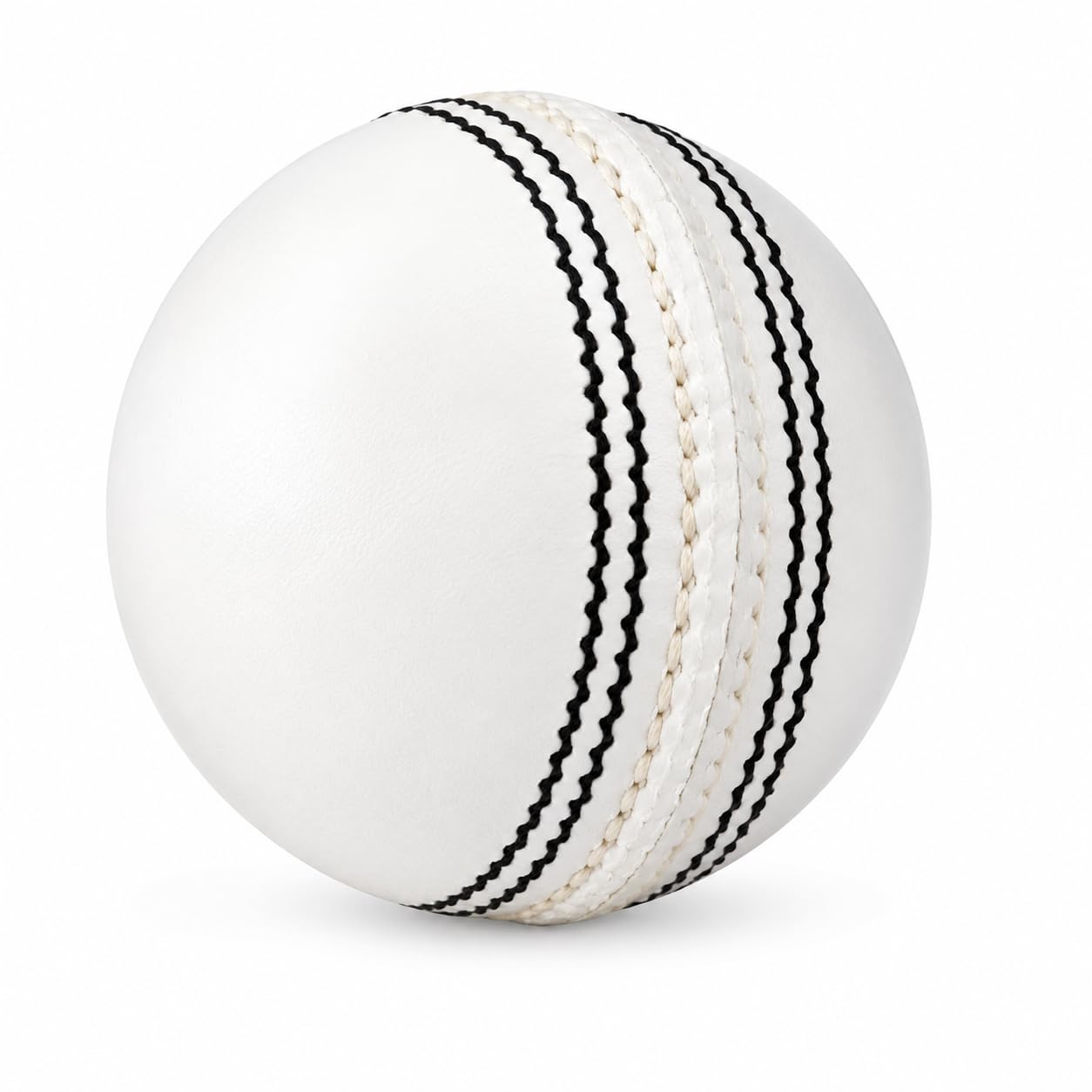 SK Sports Industries Cricket Ball, White Leather, Match Quality (50 Over) | High Pronounced Seam, Tanned Leather, Club & Tournament Use, Practice Sessions, Ideal Grip-image-4