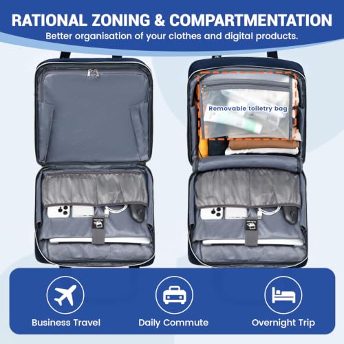 Image of RUCYEN Rolling Laptop Bag,Rolling Briefcase for Men & Women,Laptop Briefcase on Wheels,Carry On Bag for Business Travel