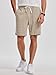 JMIERR Herren Textured Shorts Khaki Sommer Kordelzug Jogginghose Kurz Elastische Taille Sweathose Regular Fit Gymshorts Mit Taschen L