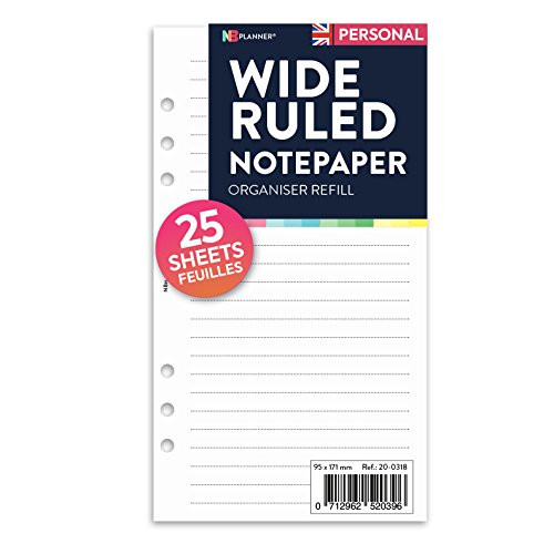 Fogli di carta a righe colorati perforati da