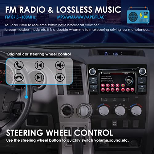 Hizpo Car Radio For Toyota Tundra 2007-2013 Toyota Sequoia 2008-2014 Dvd Player 7 Inch Touch Screen Gps Navigator Car Stereo Rds Bluetooth Mirrorlink Canbus Swc Sd Usb Input #TOP3