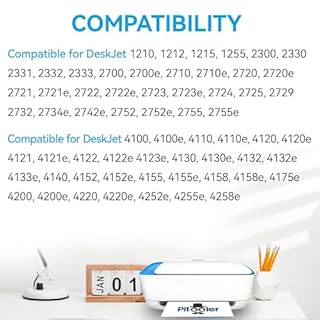 67XL Ink Cartridges Compatible for HP 67 Ink Cartridges Combo Pack Black Color Fit for Deskjet 2855e 4255e 2700 2755e 2734e 2842e 4255e 2827e 2723e 4155e 2742e Envy 6455e 6055e 6000 Printer