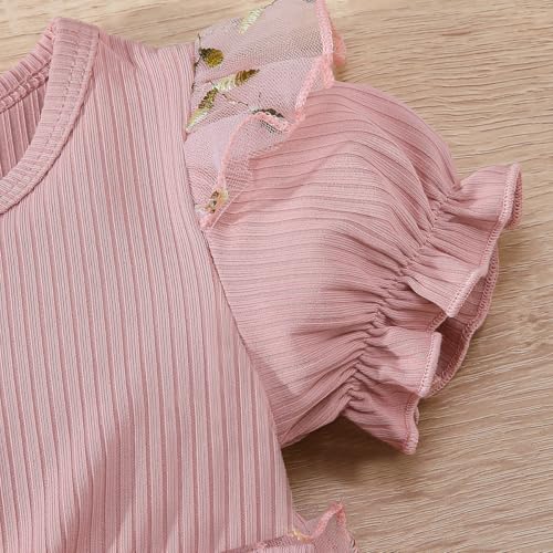 Infant Toddler Baby Girl Summer Dress Ruffle Short Sleeve Tulle Tutu Skirt Embroidery Flower Clothes for Party Beach Casual4