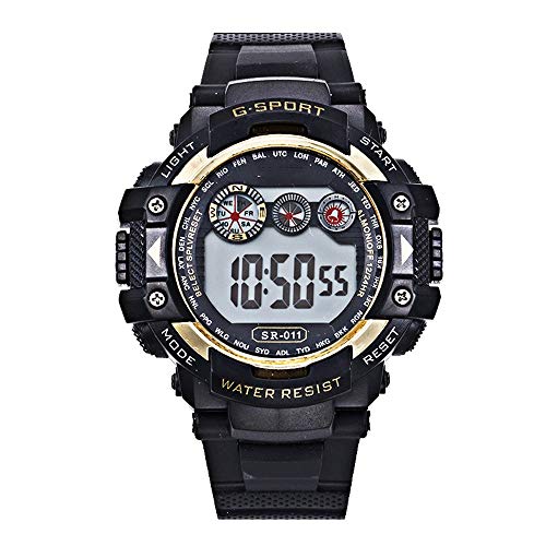 MKJYDM Reloj Impermeable, Multifuncional, diseño Simple, Reloj Deportivo. Reloj Inteligente (Color : Yellow)