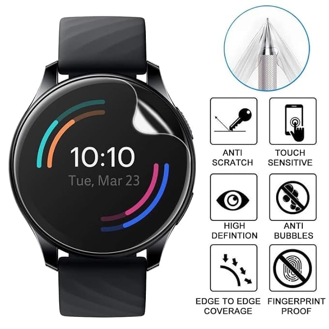 Image of BLACKSHEEP 2 Pack Membrane For Samsung Galaxy Watch 4 / Watch 5 /6 / 7 (44mm) Full Screen Coverage Flexible Watch Screen Protector with Easy Installation Kit-