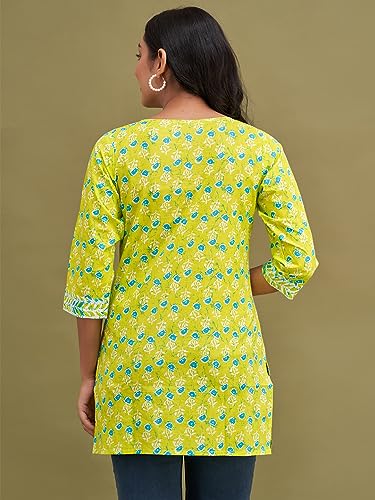 Image of feranoid Women Cotton Printed Short Kurti | Short Kurti for Women | Printed Cotton Kurti