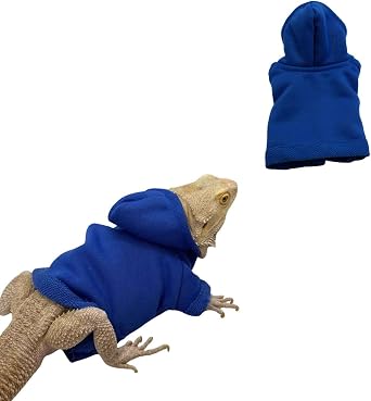 Lizards Clothes for Bearded Dragon Cotton Hoodies Leopard Gecko Costume, Reptile Hoodies Apparel for Skin Protection