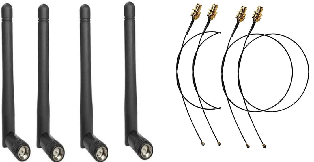 NBR 3dbi Whip Omni Rubber WiFi Rubber Duck Antenna with IPEX Cable SMA Female to UFL 30cm for WiFi Wireless Network Card/USB Adapter/Security IP Camera/Video Surveillance - 4 Pcs.-image-8