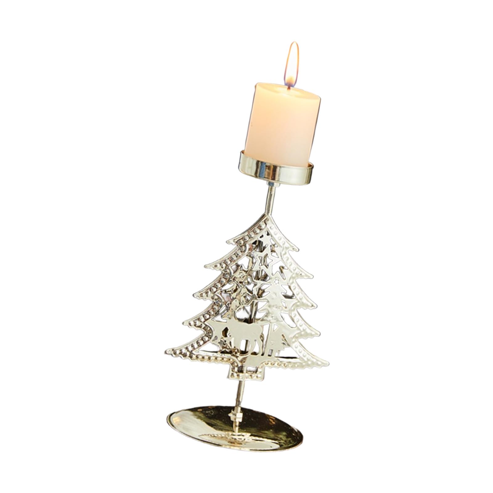 ordinarYone Christmas Candlestick Holders Iron Metal Taper Candle Holders Decorative Candle Stands for Xmases Party,Home Decorations