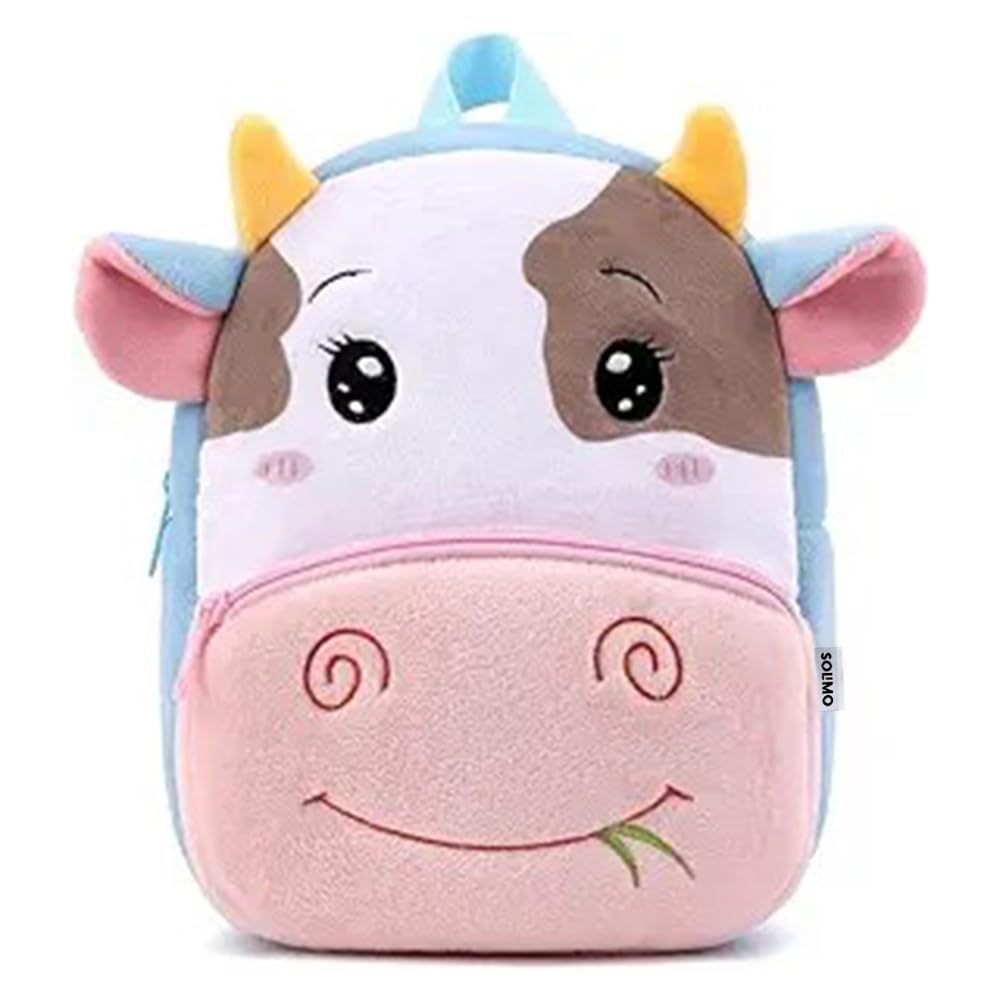 amazon brand - solimo School Bag For Kids Boys and Girls, 14 Inch Small Backpack For Kid, 2-6 Year Old, Toddler, Unisex, Picnic, Casual, Travel, Birthday,Gift For Kids (New Cow), Pink-picture-14