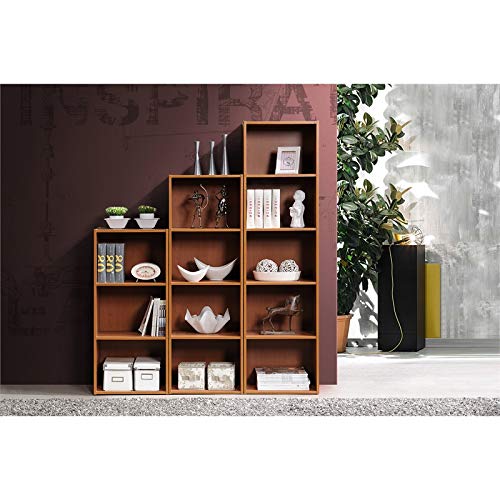 HODEDAH IMPORT 5 Shelve Bookcase cabinet, Cherry