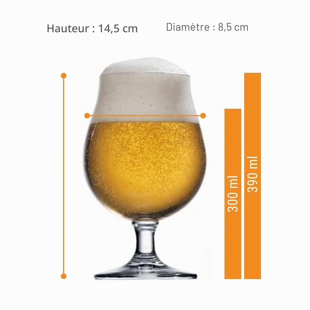 Stölzle Lausitz Verres à Bière Berlin Set de 6 x 390 ml – Verres Tulipe Élégants en Cristal pour Pils et Bières Artisanales – Verres Robustes Fabriqués en Allemagne – Passe au Lave-Vaisselle