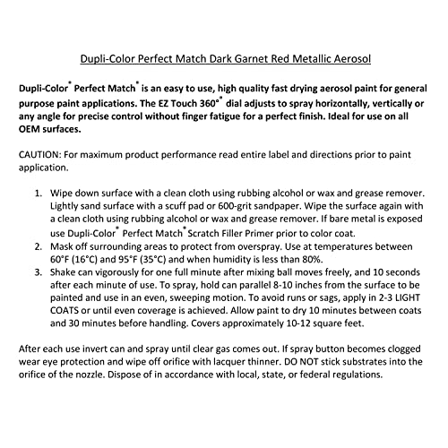 Image of Dupli-Color EBGM05327 Perfect Match Automotive Spray Paint - General Motors Dark Garnet Red Metallic, 76 WA9154 - 8 oz. Aerosol Can