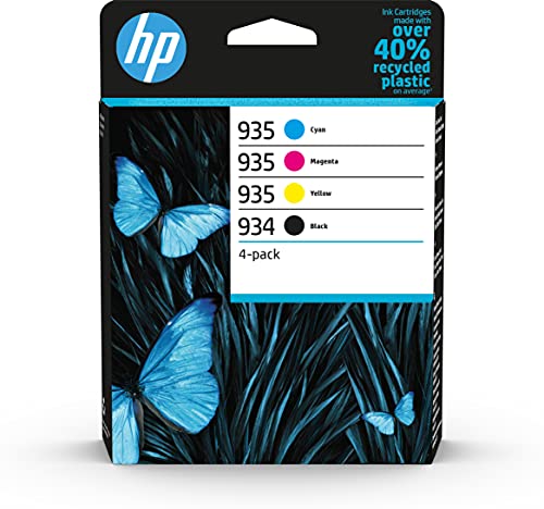 HP 934 Pack de 4 Cartouches d'encre Noire/ 935 Pack de 4 Cartouches d'encre Cyan/Magenta/Jaune Authentiques