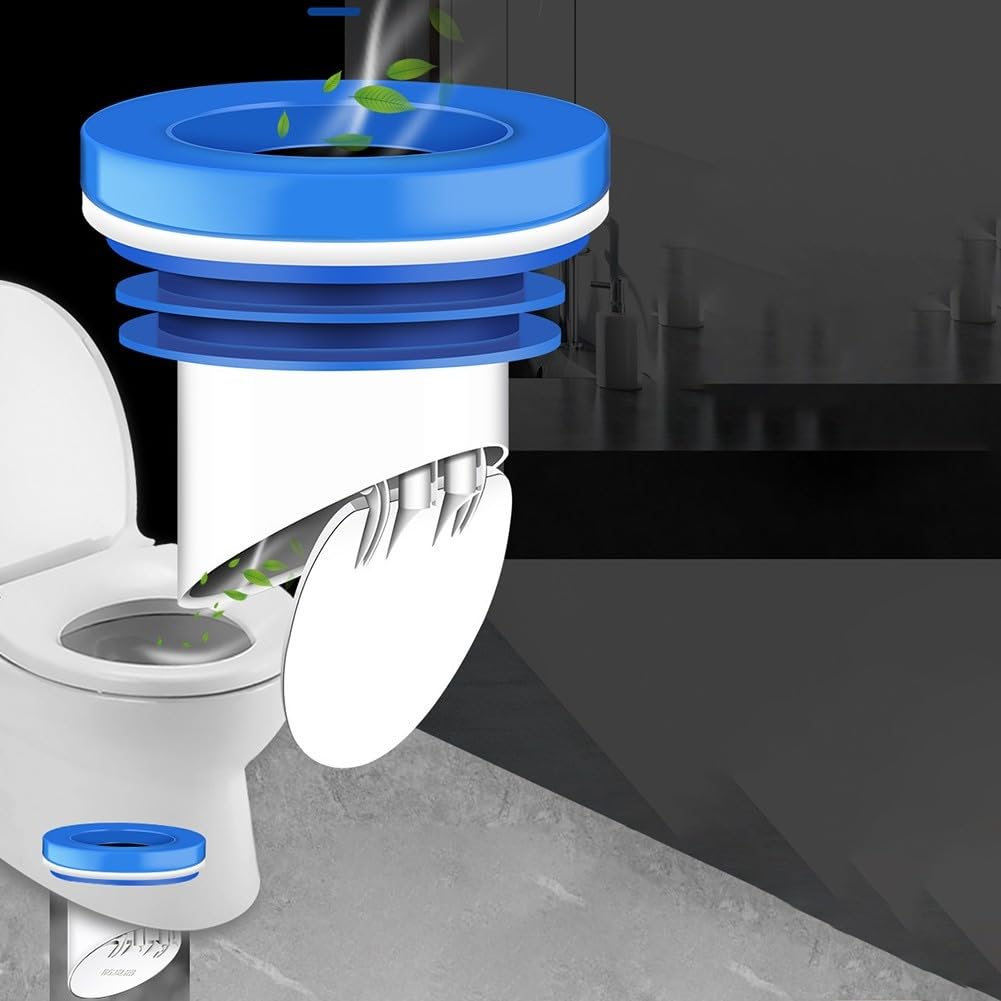 WC-Flansch-Dichtring mit Rückschlagventil, Anti-Rückfluss, auslaufsichere WC-Dichtung für Badezimmer 100–110 PVC-Rohr, zuverlässig und langlebig (schwarz)