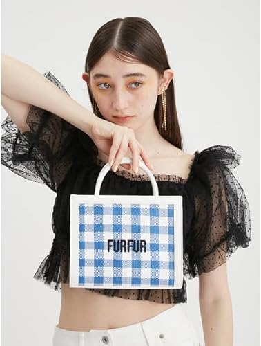 furfur ファーファー ラフィアロゴトートバッグ 巾着 ブローチ セット オフィシャルサイト限定カラー】ラフィアロゴトートバッグ