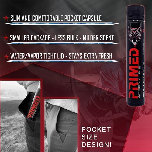 PRIMED | Adrenaline Capsule - Smelling Salts for Athletes | Intermediate Ammonia Inhalant Pocket Capsule - Thumbnail 2