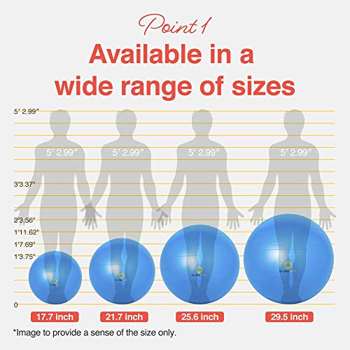 PRIMASOLE Exercise Ball for Balance Stability Fitness Workout Yoga Pilates at Home Office & Gym 75cm Blue by primasole - Image 2