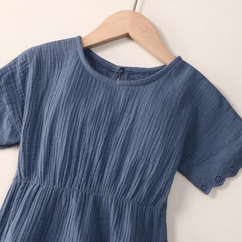 Toddler Girl Summer Dress Short Sleeve Dresses Lace Semi Formal Kids Casual Dress3