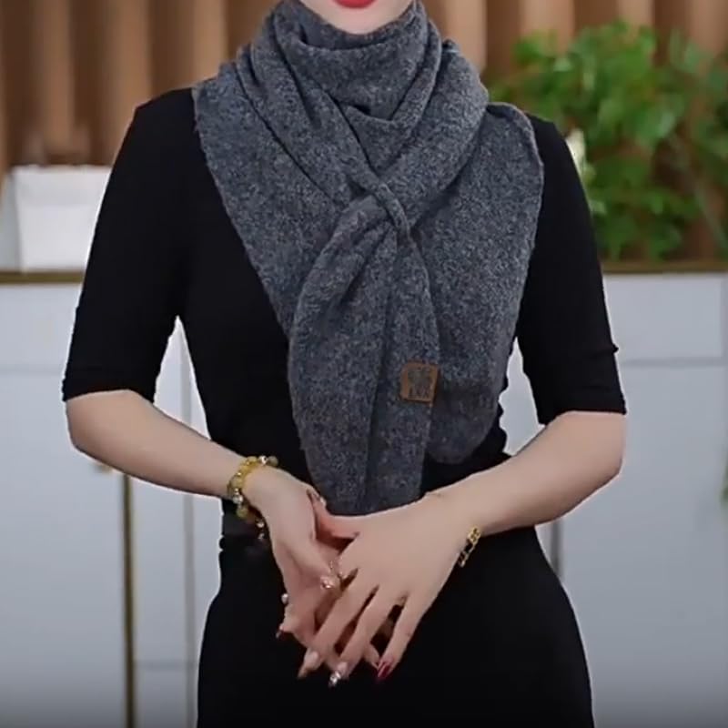 Women's Solid Color Shawl, Fall Winter Elegant Knitted Wool Blend Fashion Triangle Shawl Scarf for Evening Dresses4