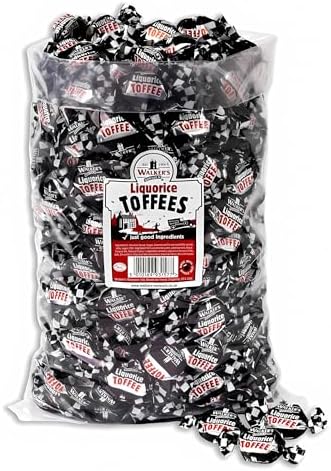 Walkers Nonsuch Liquorice Toffees Bulk Bag – Black Licorice Candy from UK – Individually Wrapped British Candy Gift – Old Fashioned English Toffee with Condensed Milk & Black Treacle, 88.18 Oz (2.5kg)