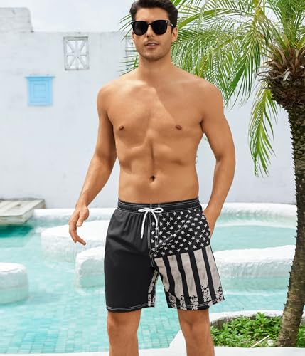 Mens Swim Trunks with Compression Liner 7 Inch Swim Trunks Quick Dry Surfing Beach Shorts Hawaii Sports Shorts2