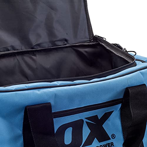 Ox Tools Pro Series 24-Inch Wide Mouth Tuff Tool Bag With Built-In Wheels | Shoulder Strap & Heavy-Duty Zipper #TOP3