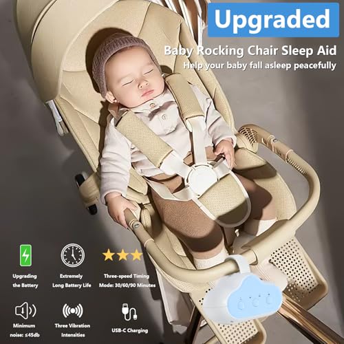 Kinderwagenschaukler, 2025 Das Original Kinderwagen Schaukler Wiederaufladbar (USB-C), Schlafhilfe Für Baby Mit Timer, 3 Einstellbare Schaukelintensitäten Automatische Babywippe Für Kinderwagen