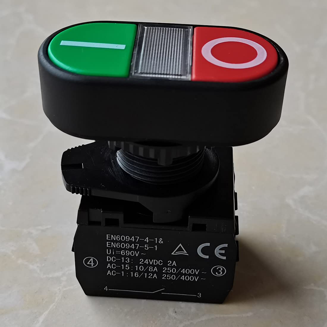 KEDU Push Button Switch with Lamps Key switches for Industrial Electrical Equipment 1NC+1NO 18A 125V 12A 250V E195428 HY57 CE (HY57)