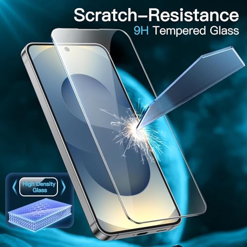 Image of SHILD - (Pack 2 Perfect - Fits Design Tempered Glass For Samsung S25 | Tempered Glass Screen Protector For Galaxy S25 - HD /Anti Scratch /Fingerprint Working