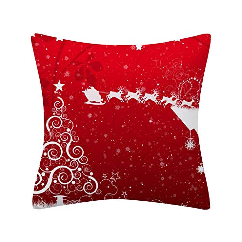 Preisvergleich Produktbild Floweworld Kissenbezug für Hauptdekoration Weihnachten Kissenbezug Glitter Polyester Dekokissenbezug Home Decor Sofakissen Dekokissenbezug