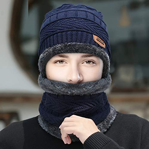 Toucas e chapéus tricotados de inverno para homens gorro gorro cachecol conjunto masculino gorro de