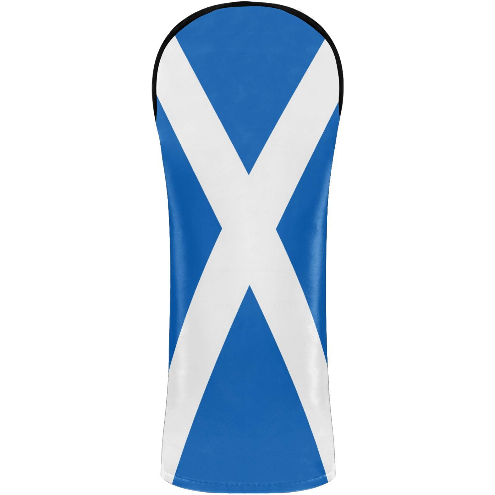 Golf Club Head Cover Headcover with Interchangeable No. Tags for Woods and Driver Fairway Hybrid Flag of Scotland — image 1