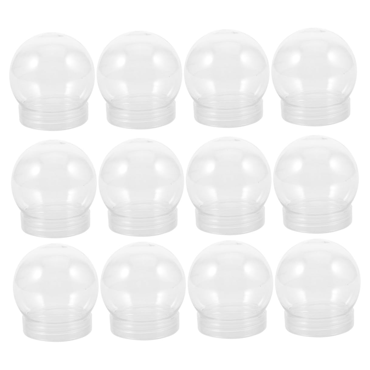 Lurrose 24pezzi Globi di Neve Fai da Te in Plastica Trasparente Globi d Acqua Vuoti per Lavoretti Natalizi Decorazioni Personalizzabili Glitter Foto o Neve Artificiale per Progetti Manuali