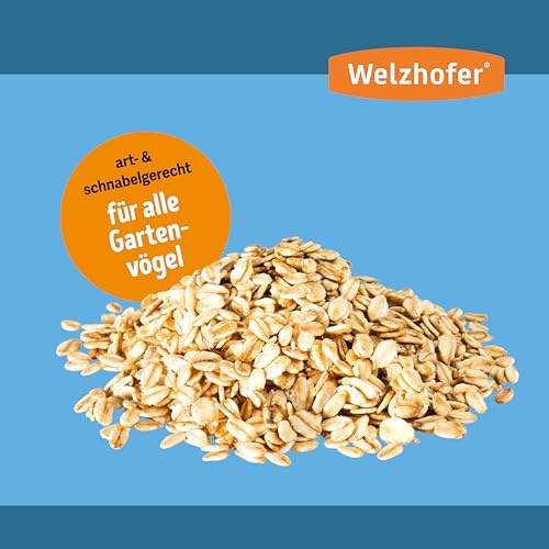 Welzhofer Haferflocken 25kg Wildvogelfutter - Großblatt-Flocken, geschält, gedämpft. Futterhaferflocken reich an Kohlenhydraten, Eiweiß, Fett, Vitaminen. Ideales Futter für Wildvögel