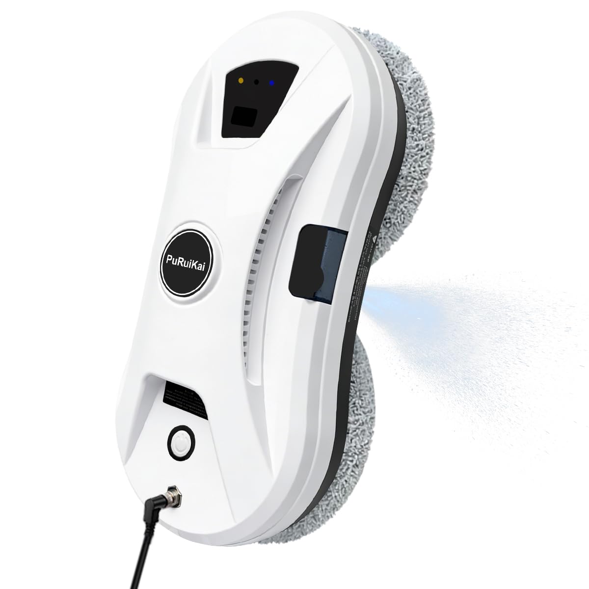 Robot Lave-vitres Automatique, Aspiration 5600Pa, Blanc | Pulvérisation d'eau, 3 modes de nettoyage, télécommande. Idéal pour fenêtres, miroirs et surfaces lisses. Rapide et efficace.