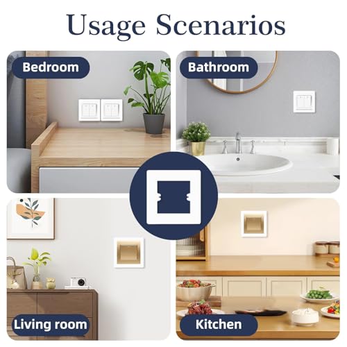 Image of 4pcs Switch Board Cover Box for Wall, Electrical Socket Surround, White Wall Switch Cover Plates for Home Renovation, Set of Four White Switch Surround Covers
