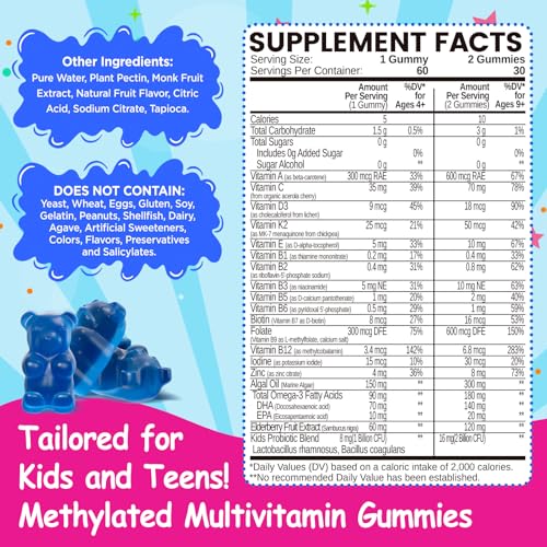NATISLAND Kids Methylated Multivitamin Gummies