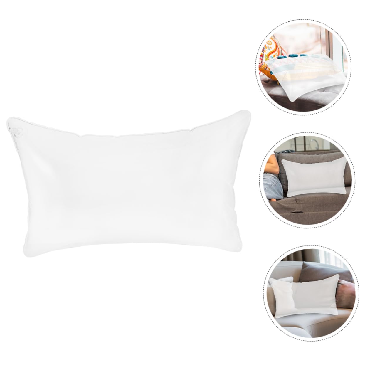 Mikikit Aufblasbares Kissenfüllkissen aus PVC Weiß für Sofa und Outdoor