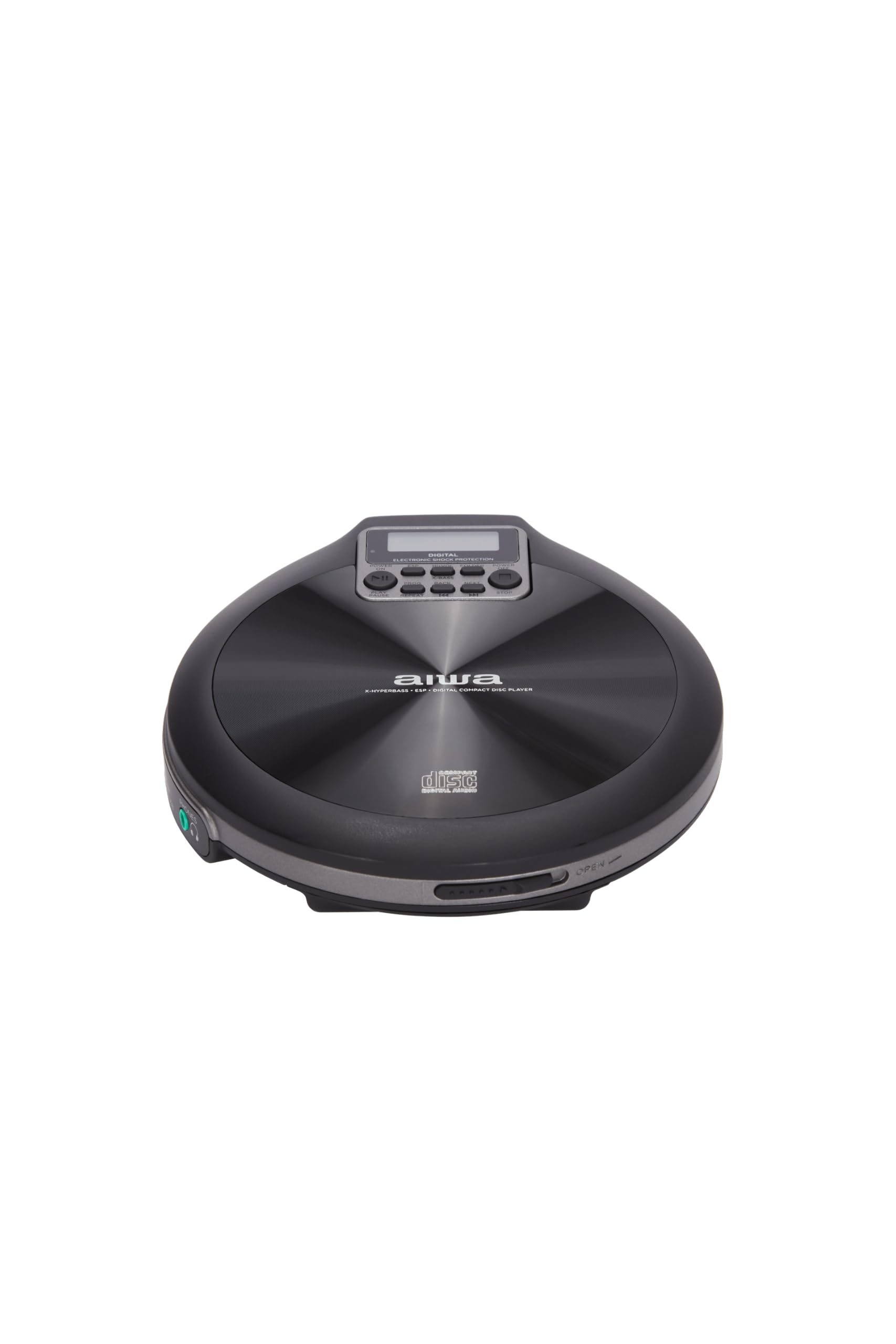 Aiwa Lettore CD Portatile PCP-850 (Nero) MP3 Ricaricabile Hyper Bass | Compatibile con CD, CD-R, CD-RW e file MP3. Batteria ricaricabile con autonomia fino a 8 ore.