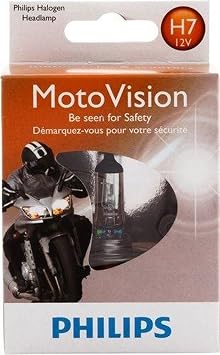 Philips H7 MotoVision Motorcycle and Powersport Replacement Headlight Bulb, 1 Pack